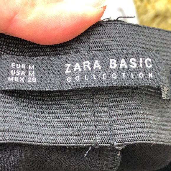 Zara Basic Collection Black Straight Leg Cropped Pants Minimalist Office Classic - Picture 7 of 7